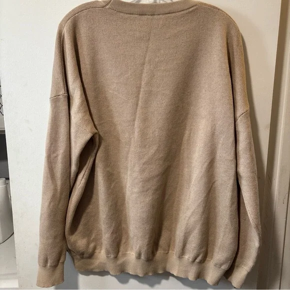 Two 2 Fly Sweater Horse Equestrian Western Oversized Pullover Tan Brown Size S M - Picture 5 of 7